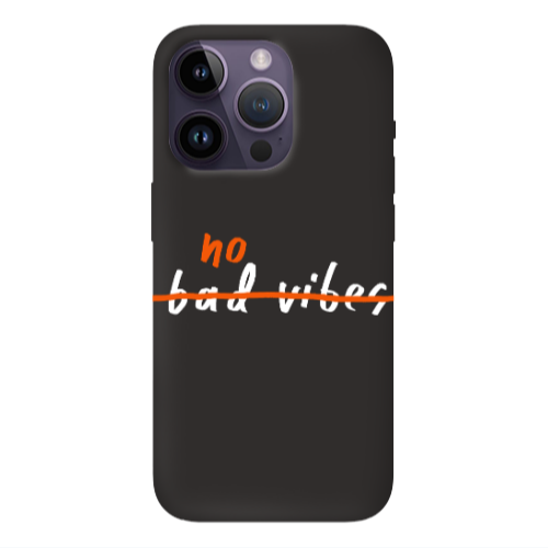 Apple iPhone 14 Pro  No bad vibes 2 Black Colored Silicone TPU Θήκη