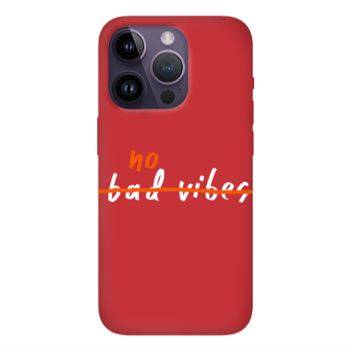 Apple iPhone 14 Pro Max No bad vibes 2 Red Colored Silicone TPU Θήκη