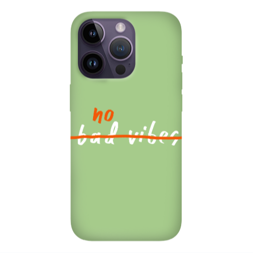 Apple iPhone 14 Pro Max No bad vibes 2 Light Green Colored Silicone TPU Θήκη