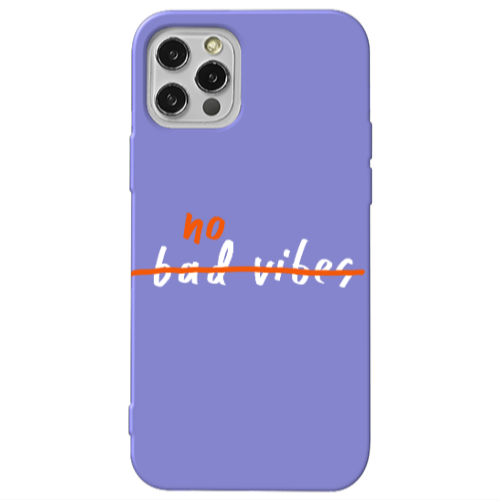 Apple iPhone 13 Pro No bad vibes 2 Purple Colored Silicone TPU Θήκη