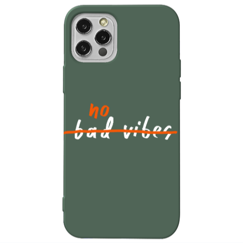 Apple iPhone 13 Pro No bad vibes 2 Dark Green Colored Silicone TPU Θήκη