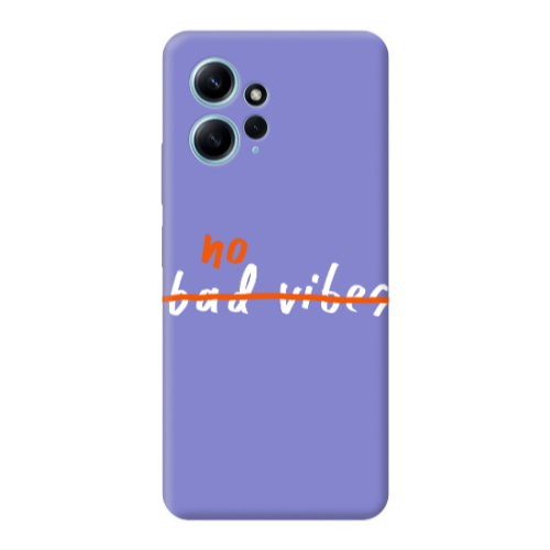 Xiaomi Redmi Note 12 4G No bad vibes 2 Purple Colored Silicone TPU Θήκη