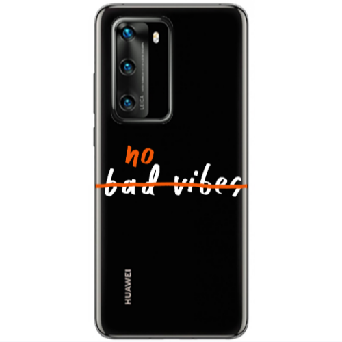Huawei P40 No bad vibes 2 Transparent Silicone TPU Θήκη