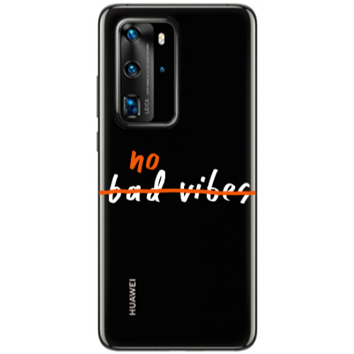 Huawei P40 Pro No bad vibes 2 Transparent Silicone TPU Θήκη