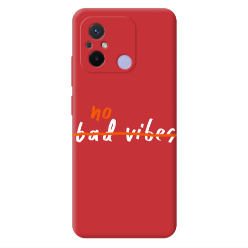 Xiaomi Redmi 12C No bad vibes 2 Red Colored Silicone TPU Θήκη