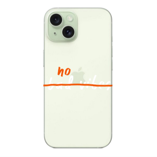 Apple iPhone 15 No bad vibes 2 Transparent Silicone TPU Θήκη