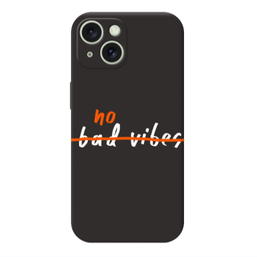 Apple iPhone 15 No bad vibes 2 Black Colored Silicone TPU Θήκη