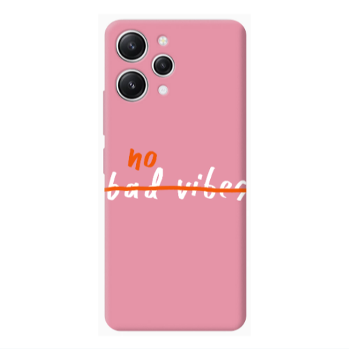 Xiaomi Redmi 12 No bad vibes 2 Pink Colored Silicone TPU Θήκη