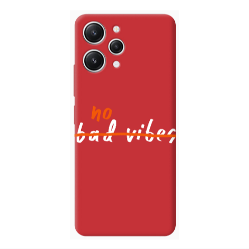 Xiaomi Redmi 12 No bad vibes 2 Red Colored Silicone TPU Θήκη