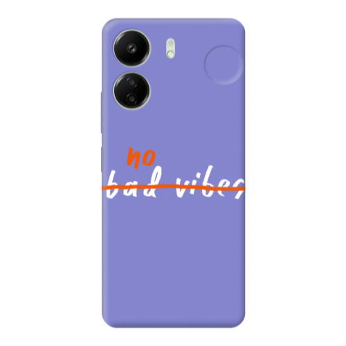 Xiaomi Redmi 13C No bad vibes 2 Purple Colored Silicone TPU Θήκη