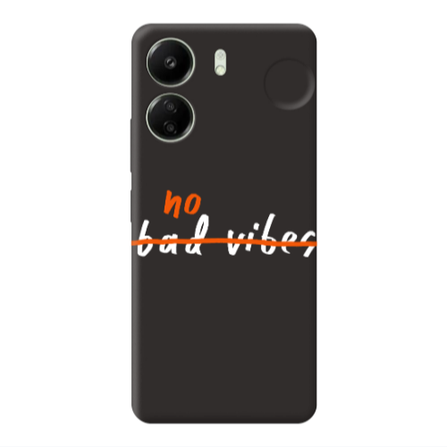 Xiaomi Redmi 13C No bad vibes 2 Black Colored Silicone TPU Θήκη