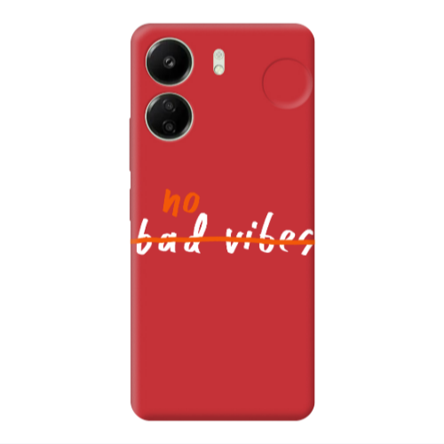 Xiaomi Redmi 13C No bad vibes 2 Red Colored Silicone TPU Θήκη