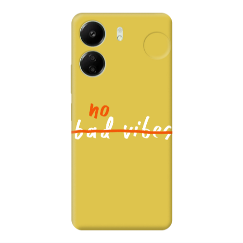 Xiaomi Redmi 13C No bad vibes 2 Yellow Colored Silicone TPU Θήκη