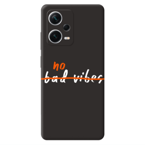 Xiaomi Poco X5 No bad vibes 2 Black Colored Silicone TPU Θήκη