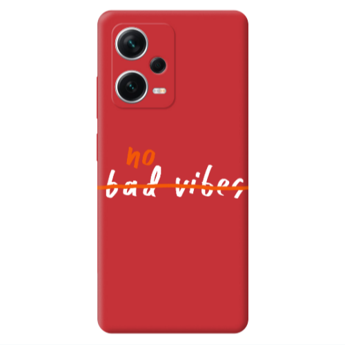 Xiaomi Poco X5 No bad vibes 2 Red Colored Silicone TPU Θήκη