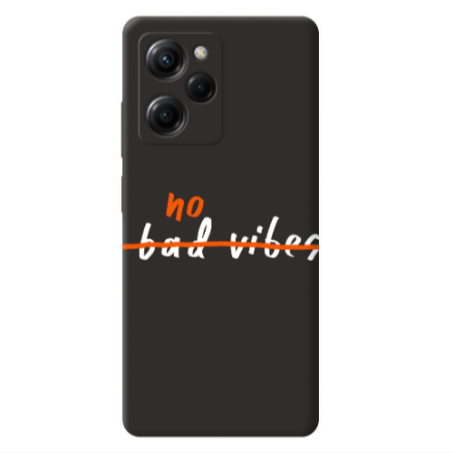 Xiaomi Poco X5 Pro No bad vibes 2 Black Colored Silicone TPU Θήκη