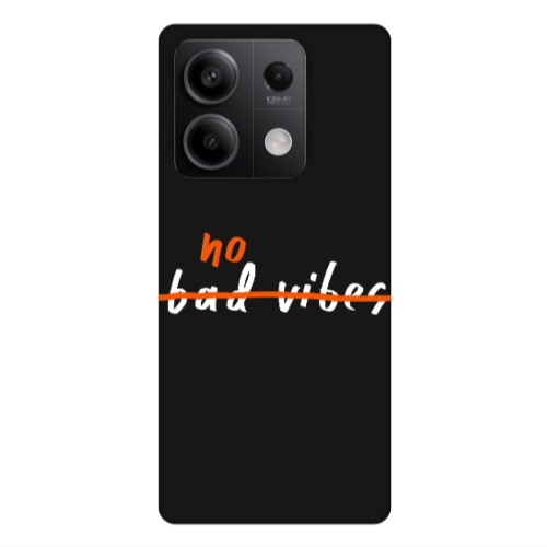 Xiaomi Redmi Note 13 5G No bad vibes 2 Black Colored Silicone TPU Θήκη