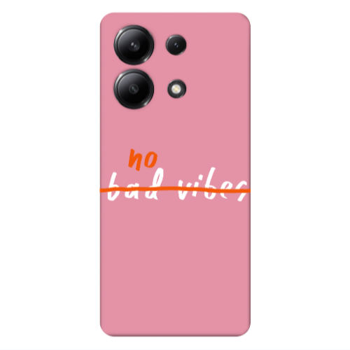 Xiaomi Redmi Note 13 4G No bad vibes 2 Pink Colored Silicone TPU Θήκη