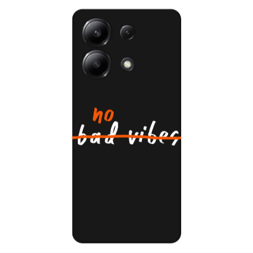 Xiaomi Redmi Note 13 4G No bad vibes 2 Black Colored Silicone TPU Θήκη