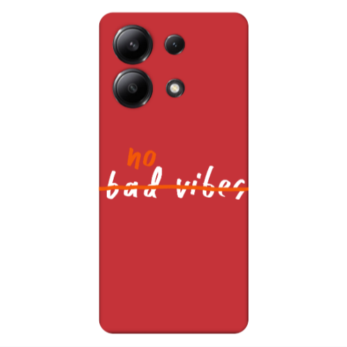 Xiaomi Redmi Note 13 4G No bad vibes 2 Red Colored Silicone TPU Θήκη