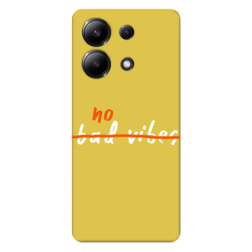 Xiaomi Redmi Note 13 4G No bad vibes 2 Yellow Colored Silicone TPU Θήκη
