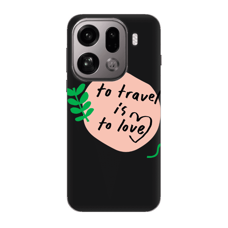 Oppo Find X9 Pro To Travel is to Love Black Colored Silicone TPU Θήκη