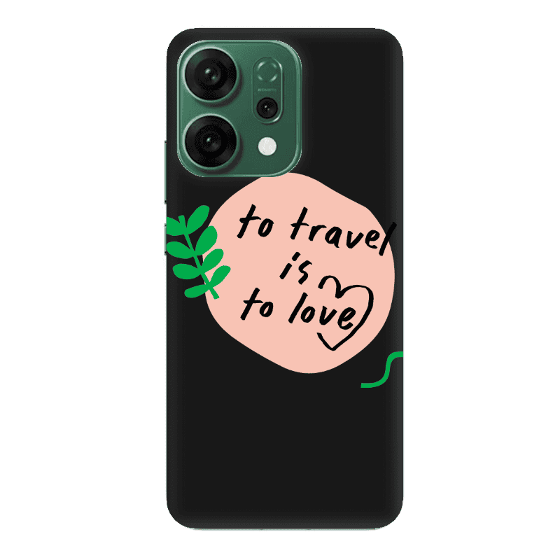 Oppo RENO 14 To Travel is to Love Black Colored Silicone TPU Θήκη