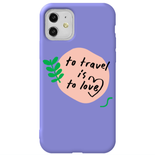 Apple iPhone 11  To Travel is to Love Purple Colored Silicone TPU Θήκη