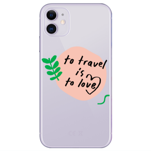 Apple iPhone 11  To Travel is to Love Transparent Silicone TPU Θήκη
