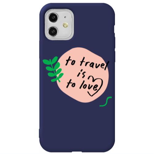 Apple iPhone 11  To Travel is to Love Dark blue Colored Silicone TPU Θήκη