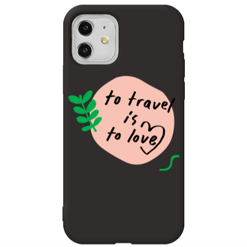 Apple iPhone 11  To Travel is to Love Black Colored Silicone TPU Θήκη