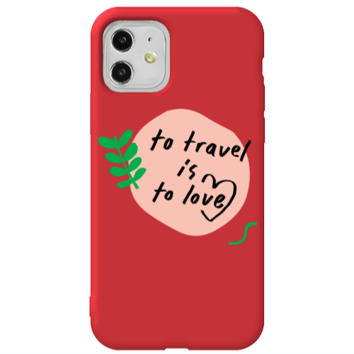 Apple iPhone 11  To Travel is to Love Red Colored Silicone TPU Θήκη