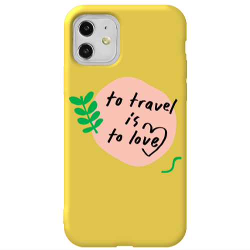 Apple iPhone 11  To Travel is to Love Yellow Colored Silicone TPU Θήκη