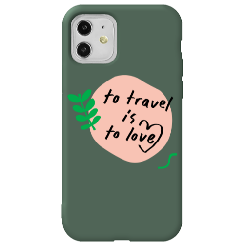 Apple iPhone 11  To Travel is to Love Dark Green Colored Silicone TPU Θήκη
