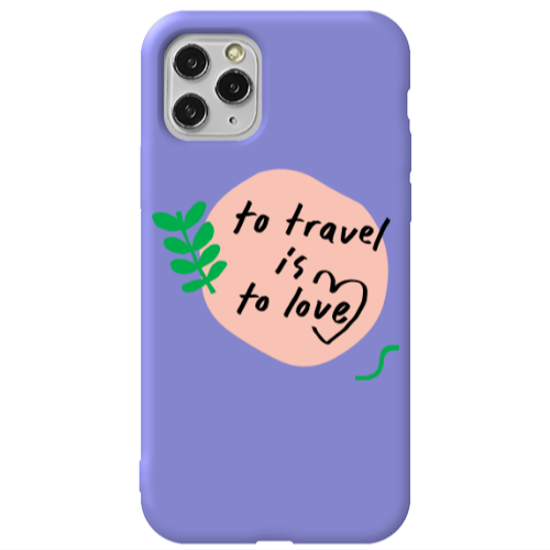 Apple iPhone 11 Pro To Travel is to Love Purple Colored Silicone TPU Θήκη