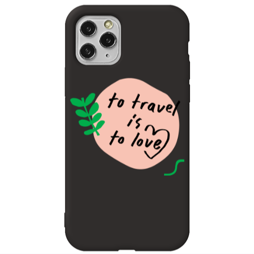 Apple iPhone 11 Pro To Travel is to Love Black Colored Silicone TPU Θήκη