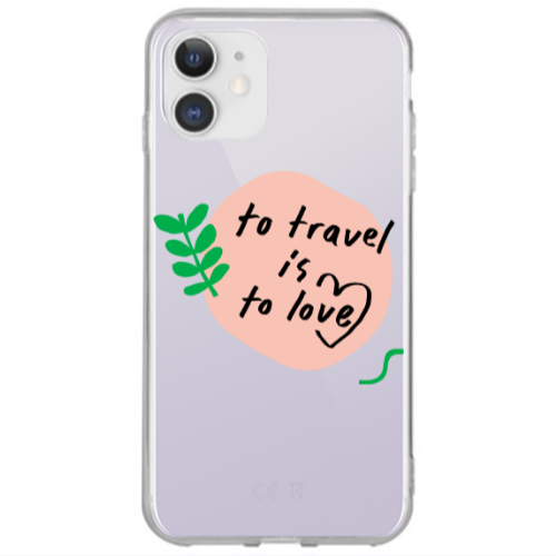 Apple iPhone 12 To Travel is to Love Transparent Silicone TPU Θήκη