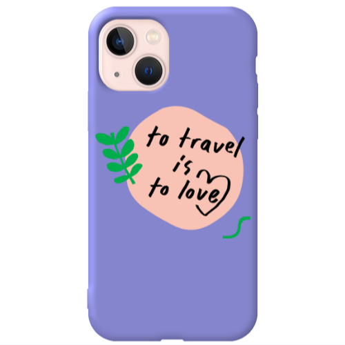 Apple iPhone 13 To Travel is to Love Purple Colored Silicone TPU Θήκη