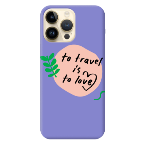 Apple iPhone 13 Pro Max To Travel is to Love Purple Colored Silicone TPU Θήκη