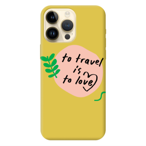 Apple iPhone 13 Pro Max To Travel is to Love Yellow Colored Silicone TPU Θήκη