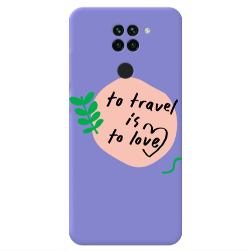 Xiaomi Redmi Note 9 To Travel is to Love Purple Colored Silicone TPU Θήκη