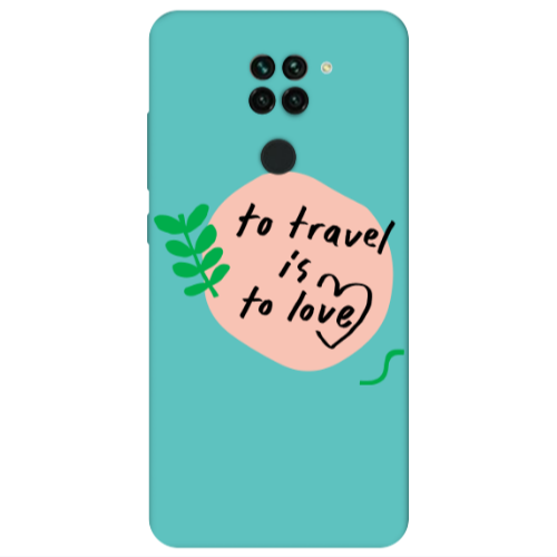 Xiaomi Redmi Note 9 To Travel is to Love Turquoise Colored Silicone TPU Θήκη
