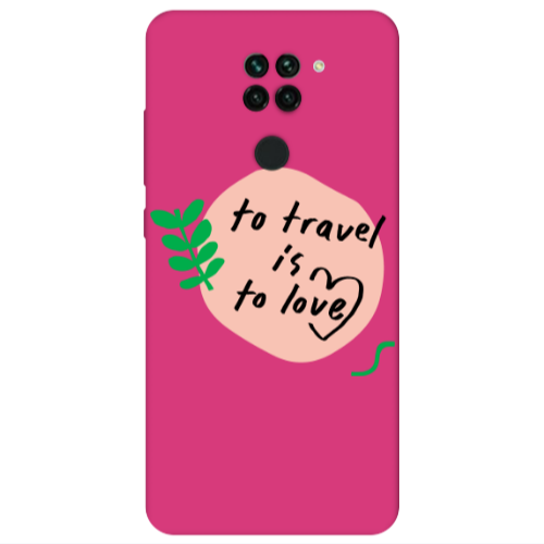 Xiaomi Redmi Note 9 To Travel is to Love Fuchsia Colored Silicone TPU Θήκη