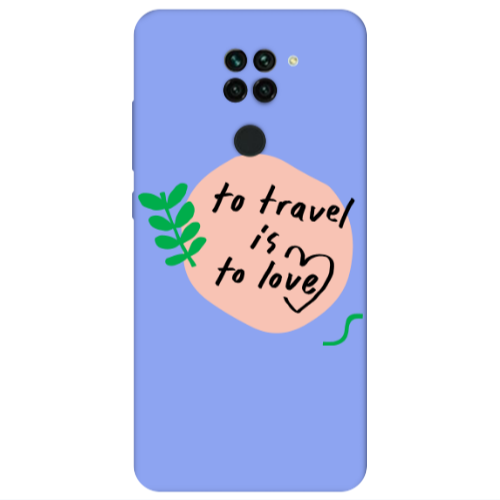 Xiaomi Redmi Note 9 To Travel is to Love Light Purple Colored Silicone TPU Θήκη