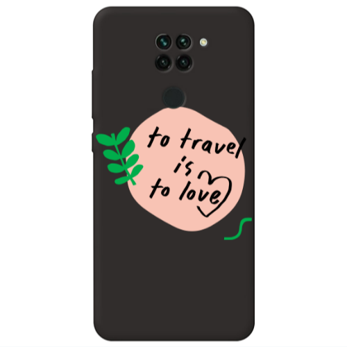 Xiaomi Redmi Note 9 To Travel is to Love Black Colored Silicone TPU Θήκη