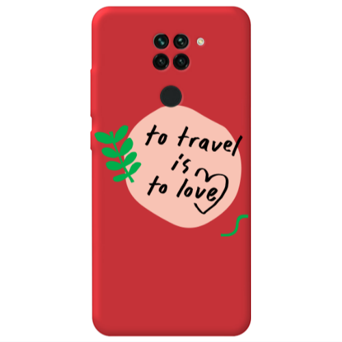 Xiaomi Redmi Note 9 To Travel is to Love Red Colored Silicone TPU Θήκη