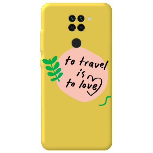 Xiaomi Redmi Note 9 To Travel is to Love Yellow Colored Silicone TPU Θήκη