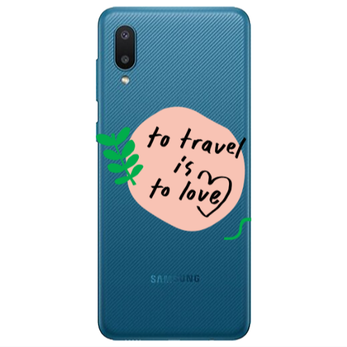 Samsung A02 To Travel is to Love Transparent Silicone TPU Θήκη