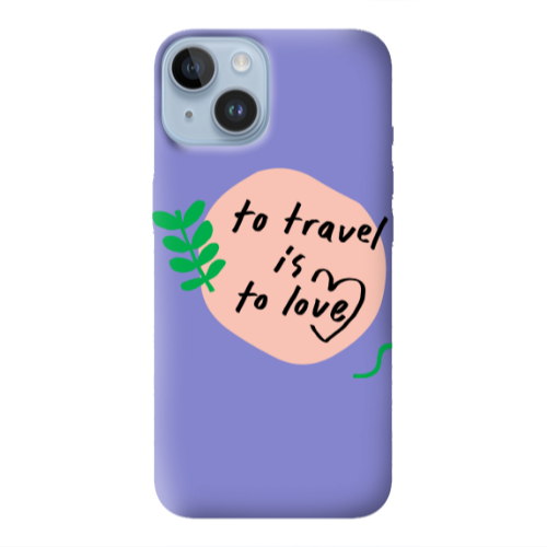 Apple iPhone 14  To Travel is to Love Purple Colored Silicone TPU Θήκη