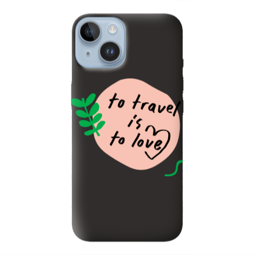 Apple iPhone 14  To Travel is to Love Black Colored Silicone TPU Θήκη
